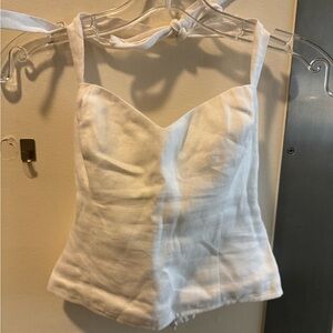 Reformation Malika White Top Size 0
